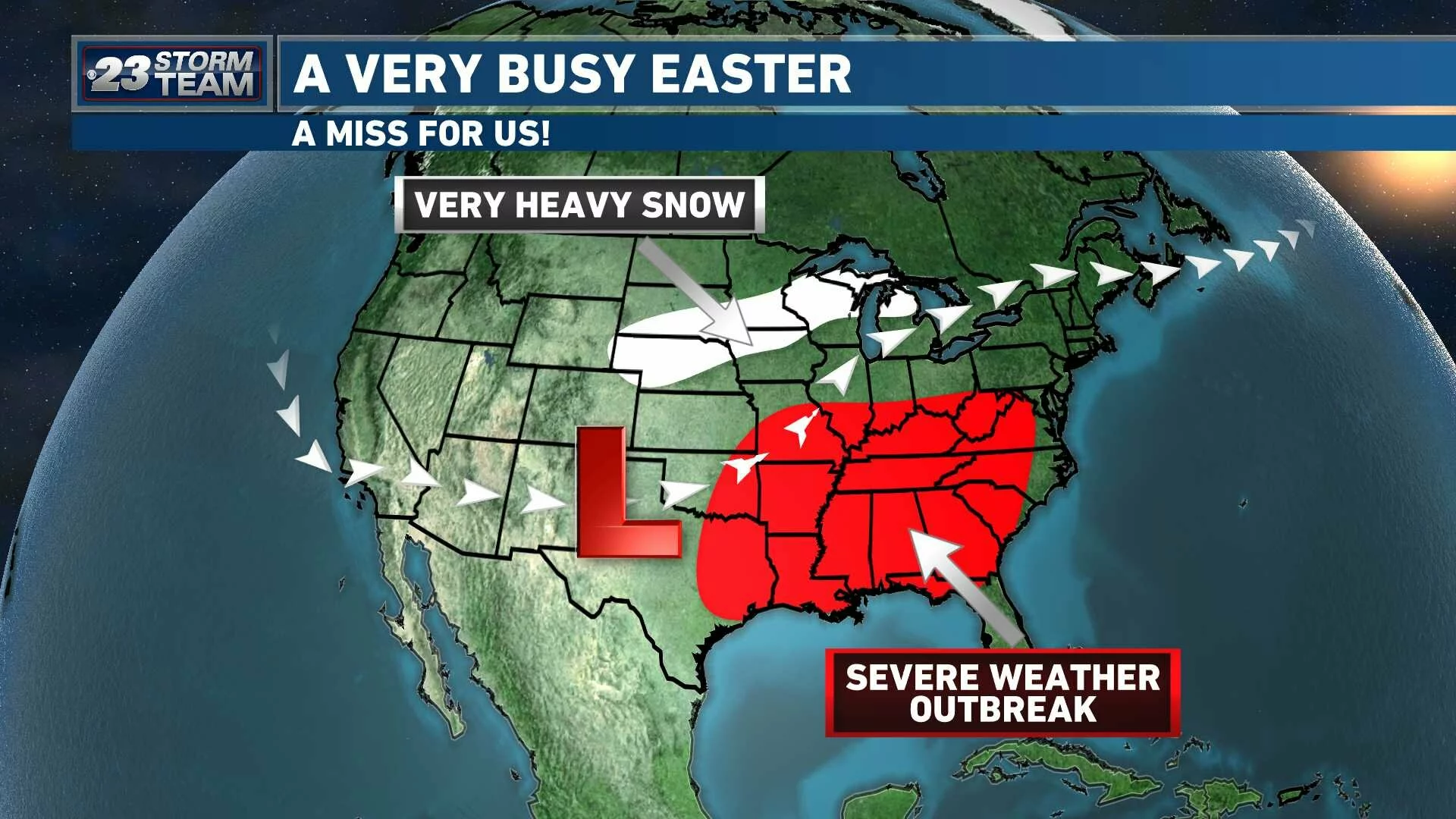A very busy Easter for much of the United States, a temperature crash follows