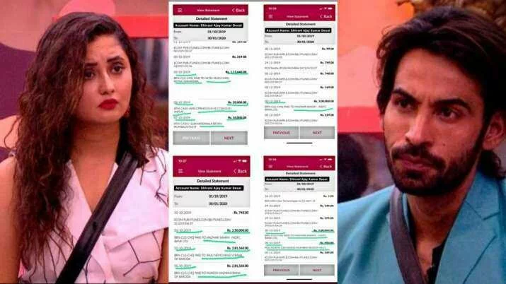 Rashami Desai's leaked bank statements from Bigg Boss 13 days show lakhs transferred to Arhaan Khan's account