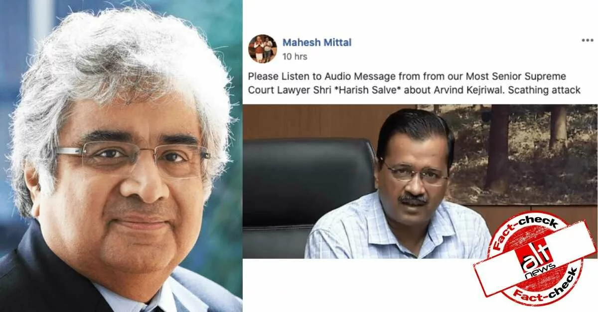 Viral audio clip blaming Kejriwal for exodus of migrants workers falsely attributed to Harish Salve - Alt News