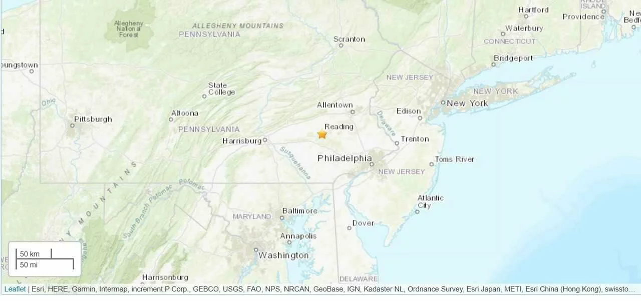 Small earthquake recorded in Pa. Wednesday night