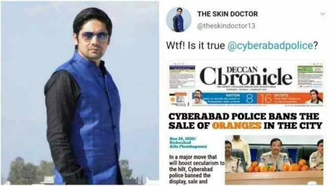 Cyberabad Police mistakes spoof for fake news, books Twitter user