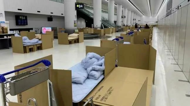 Japan: Cardboard beds, quilts for travellers awaiting coronavirus results at Narita Airport