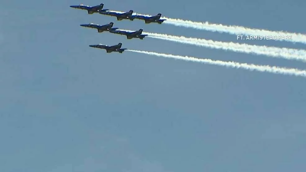 Blue Angels, Thunderbirds fly over DC, Baltimore for 'Healthcare Heroes Day'