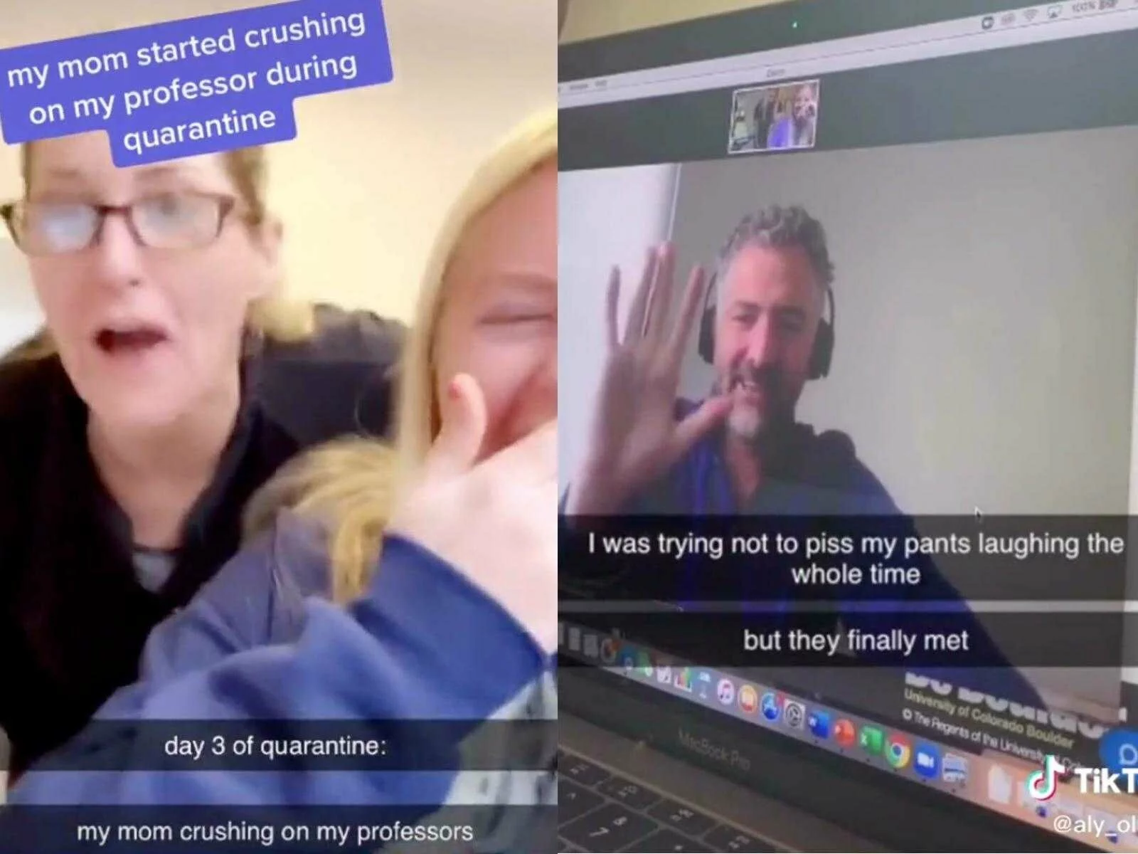 A college student went viral for setting her mom and professor up on a blind Zoom date